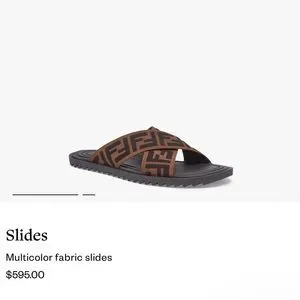 Brown Fendi Slides size 5.5 Baguette Leather Brown | Fendi main image 4